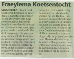 Fraeylema Koetsentocht / Regiokrant